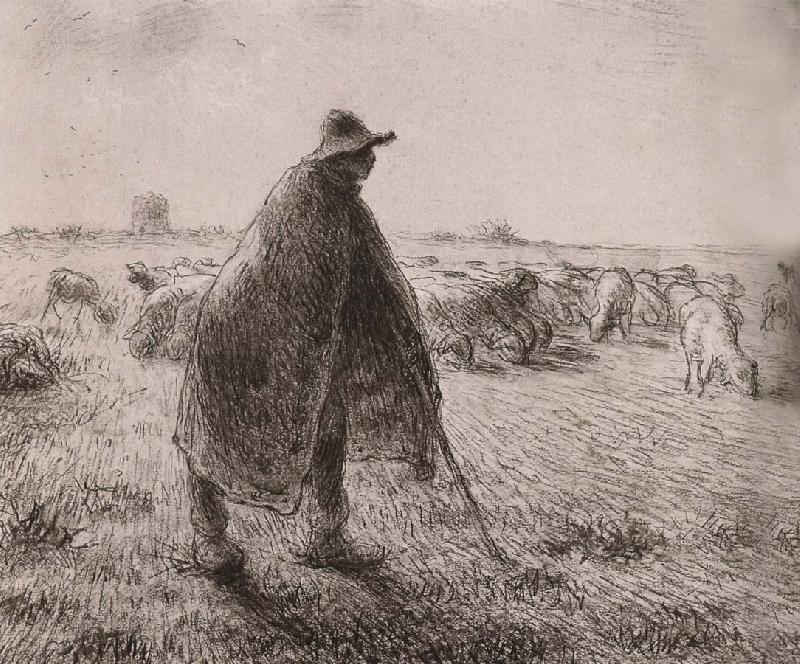 Jean Francois Millet Shepherden in the field France oil painting art